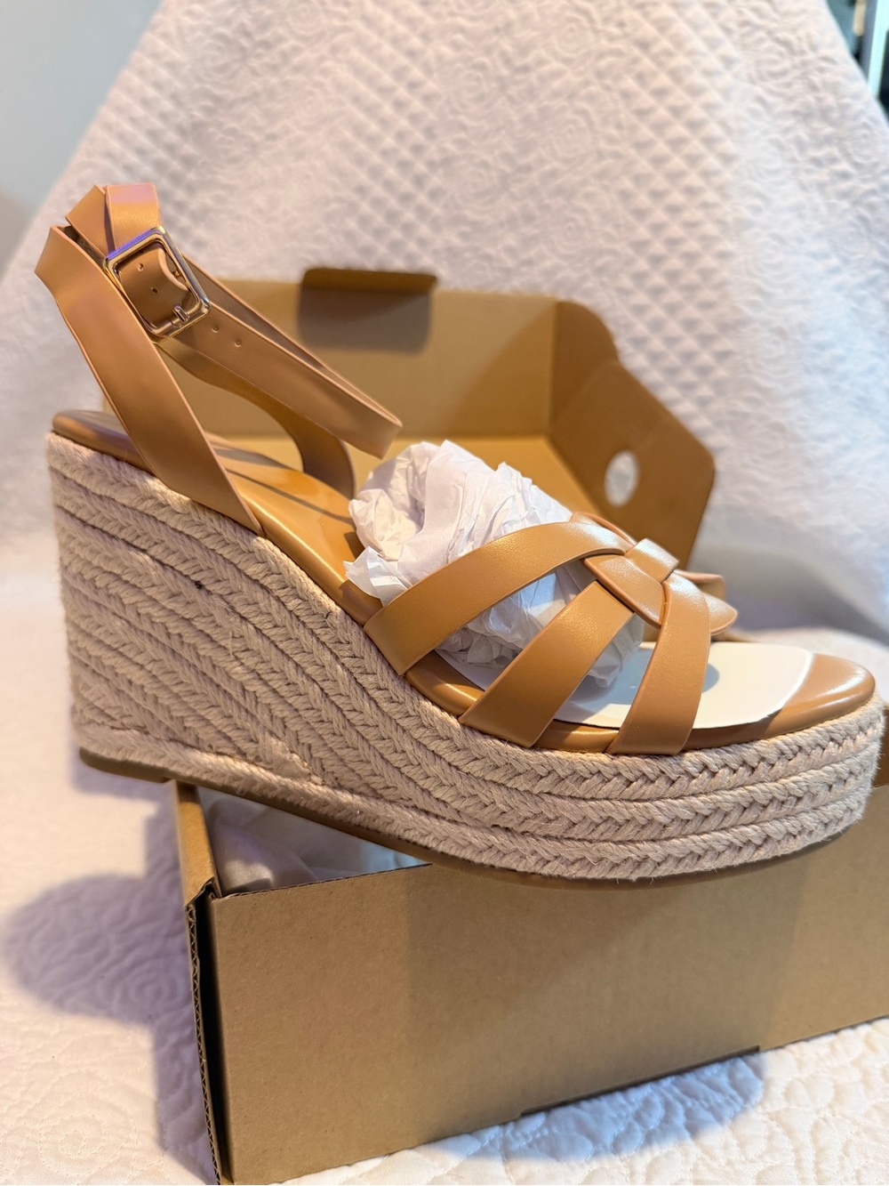 Women’s Tan Espadrille Wedge Sandals - Comfortable Summer Platform